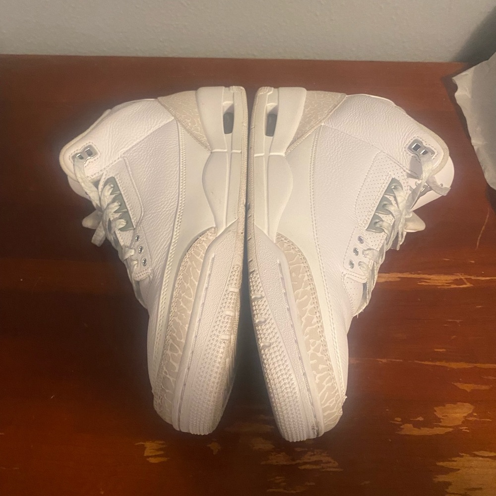 Jordan Air 3 Retro White and Metallic Sneakers
